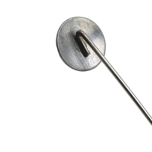 Hand Engraved Pewter Owl Hat Pin Silver Tone Vintage - Picture 5 of 5